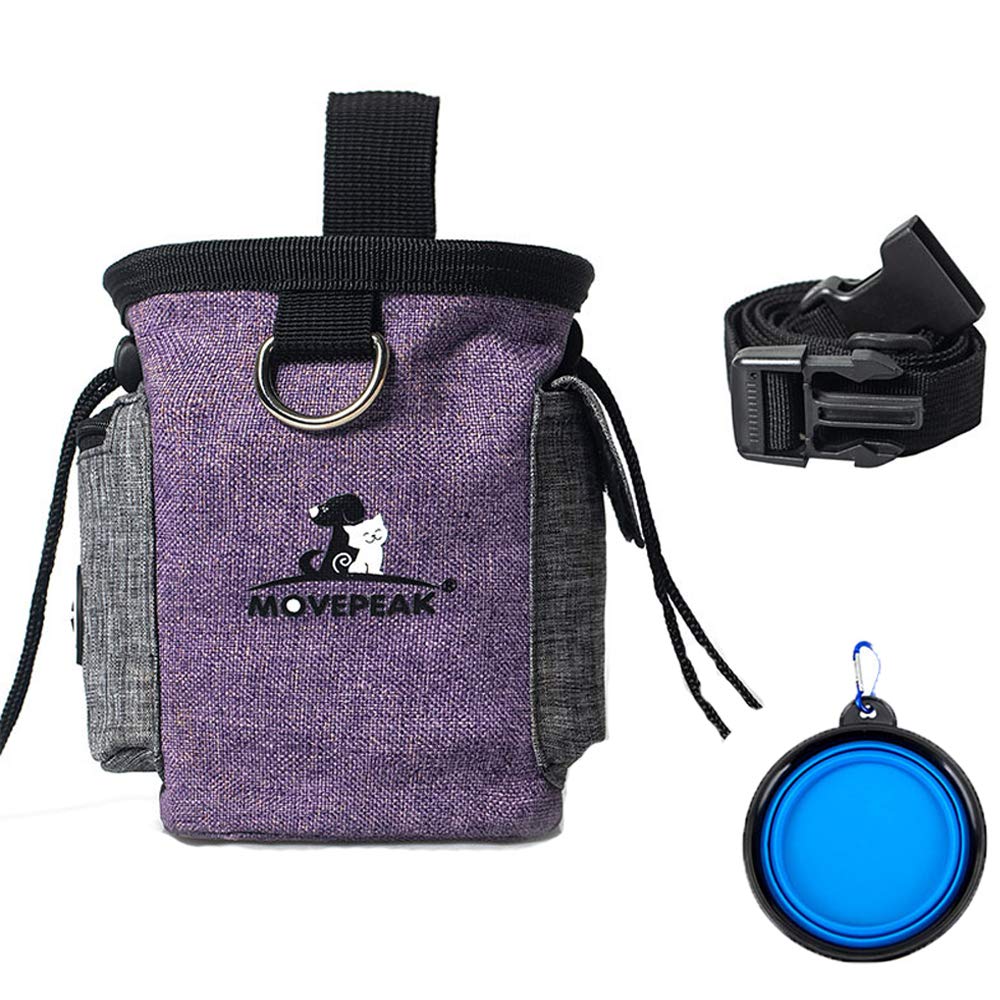 Enkarl Dog Treat Pouch with Bowl - Durable Training Treat Bag for Small to Large Dogs - Holds Pet Toys, Kibble & Treats - Perfect for Outdoor Walks, Hiking & Obedience Training