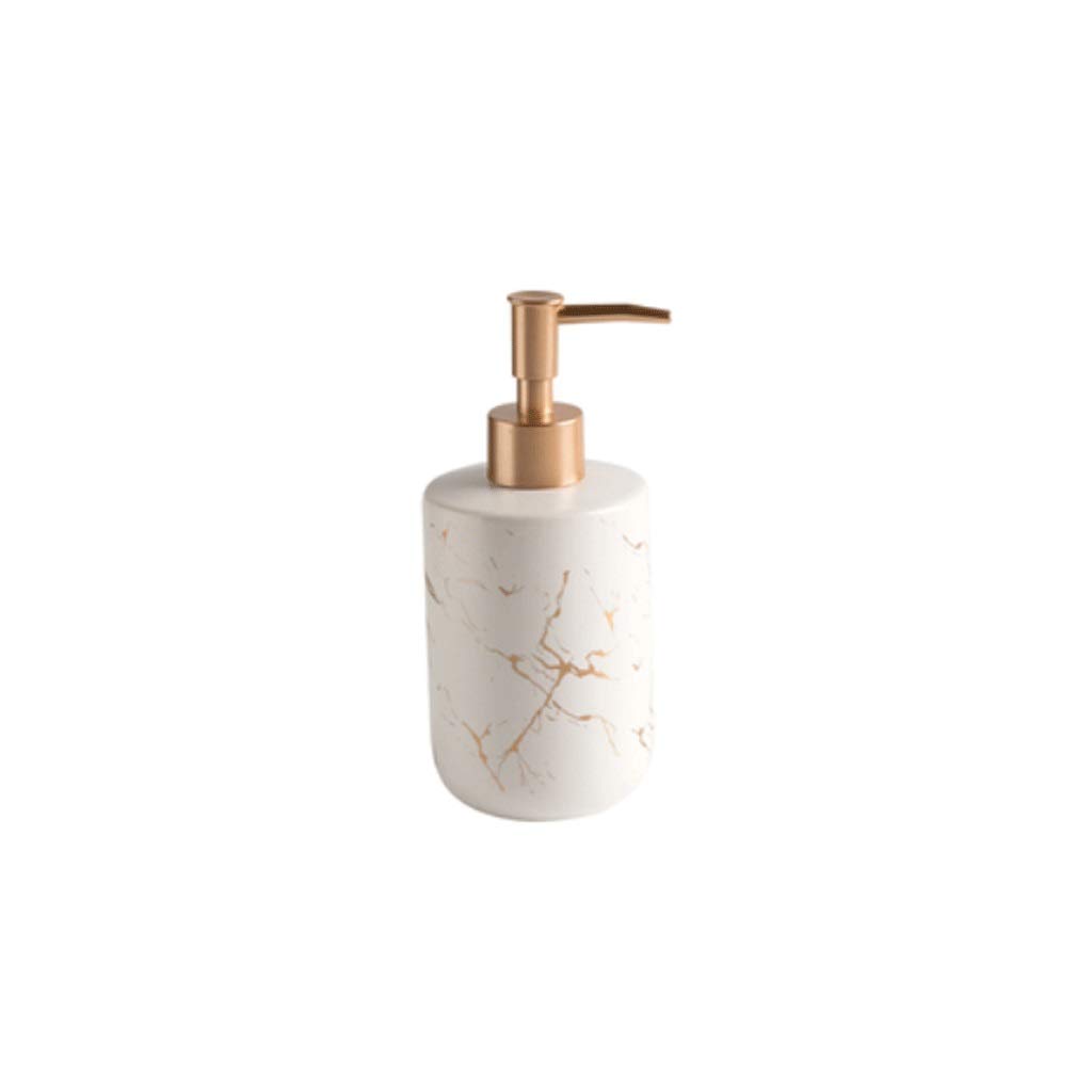 Ceramic Soap Dispenser - Refillable 13.5oz Hand Sanitizer Pump Bottle for Bathroom & Kitchen Countertop | Elegant White Lotion Container | Perfect for Home, Office, and Restaurant Hygiene