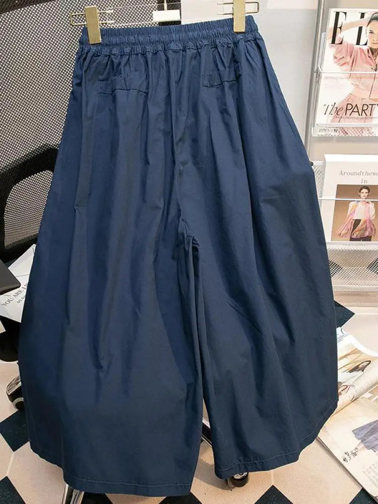 Women's Black Comfortable Summer Shorts - High Waist Elastic Lace-Up Loose Fit Wide Leg Green Blue Casual Pants | Perfect for Beach, Yoga, Travel & Everyday Wear