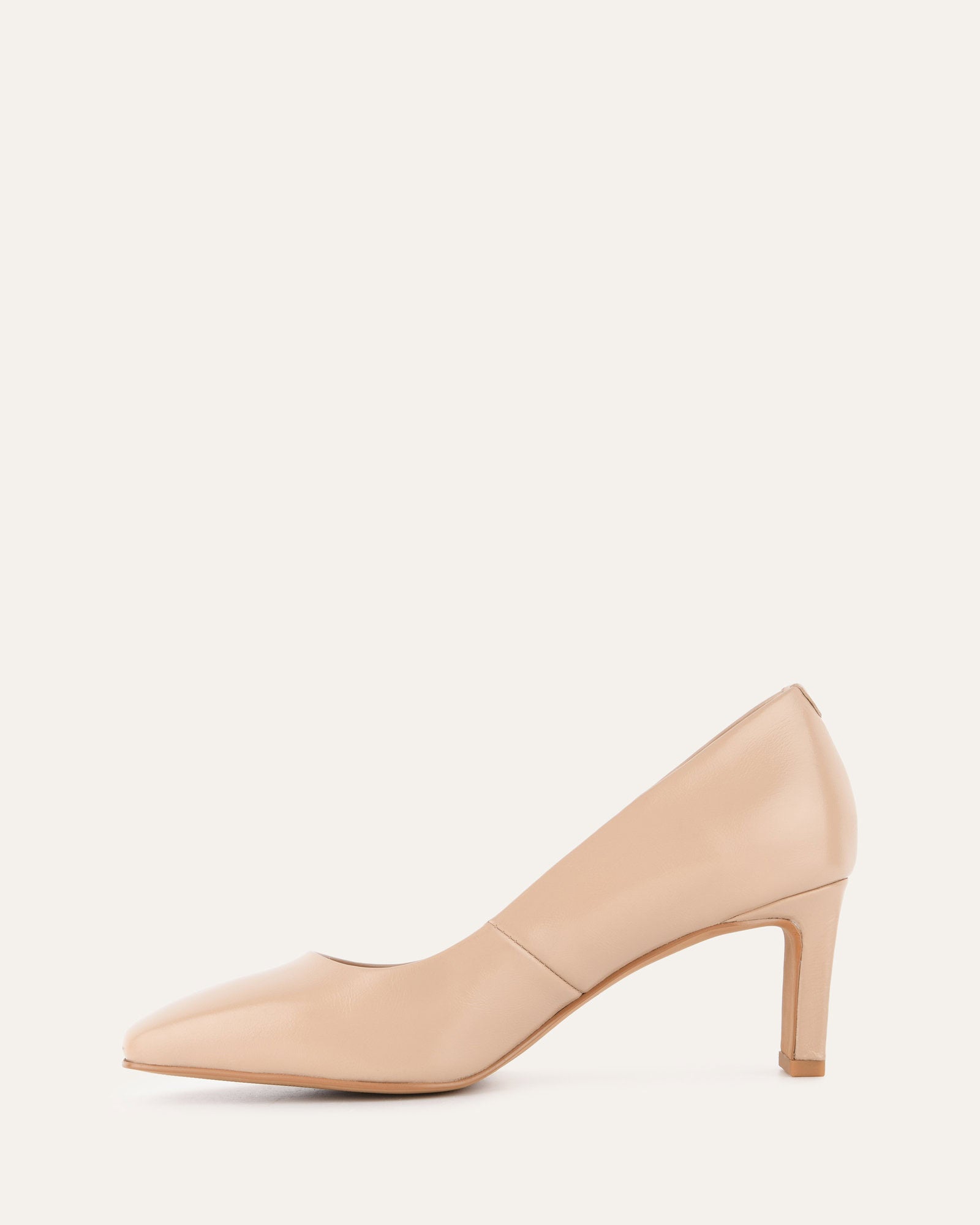 JULIE Women's Mid Heels Blush Leather Pumps - Elegant Dress Shoes for Office, Party & Wedding