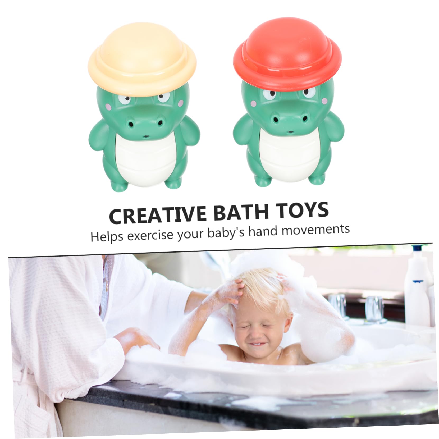 HEMOTON 8-Piece Bath Toys Set - Wind Up Animal Water Sprinkler Toys for Kids, Fun Bathtime & Pool Playtime (Duck, Turtle, Frog) - Safe ABS Plastic Toddler Bath Accessories