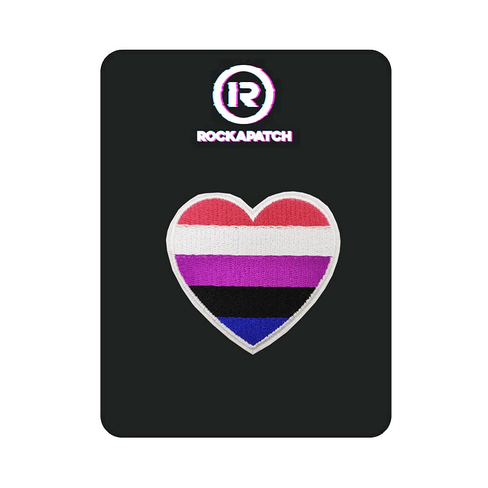 Valentine's Day Pride Month Genderfluid Heart LGBT Embroidered Iron-On Patch - Perfect for DIY Clothing, Backpacks, Denim Jackets & LGBTQ+ Pride Accessories