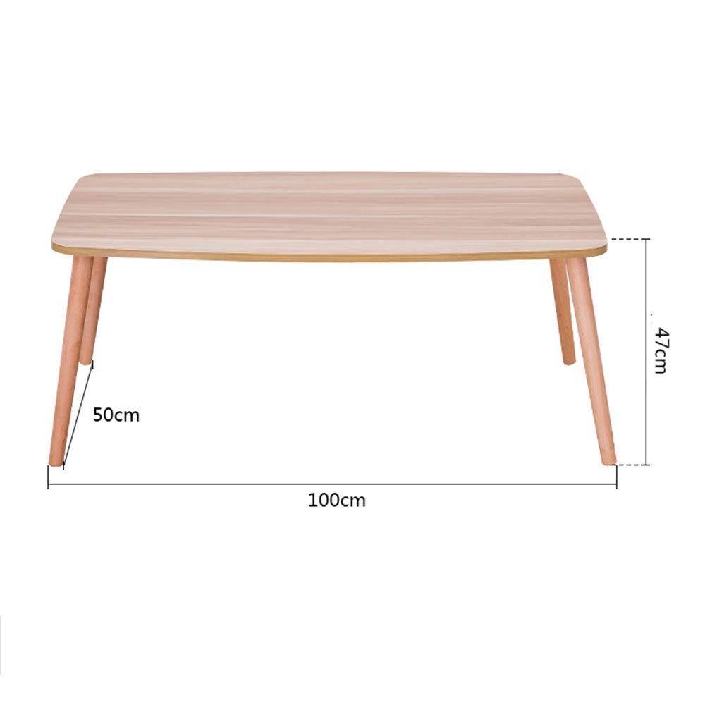 Solid Wood Coffee Table - Modern Rectangular Office Desk & Decorative Side Table for Living Room, Bedroom, Home Office | Light Brown Finish