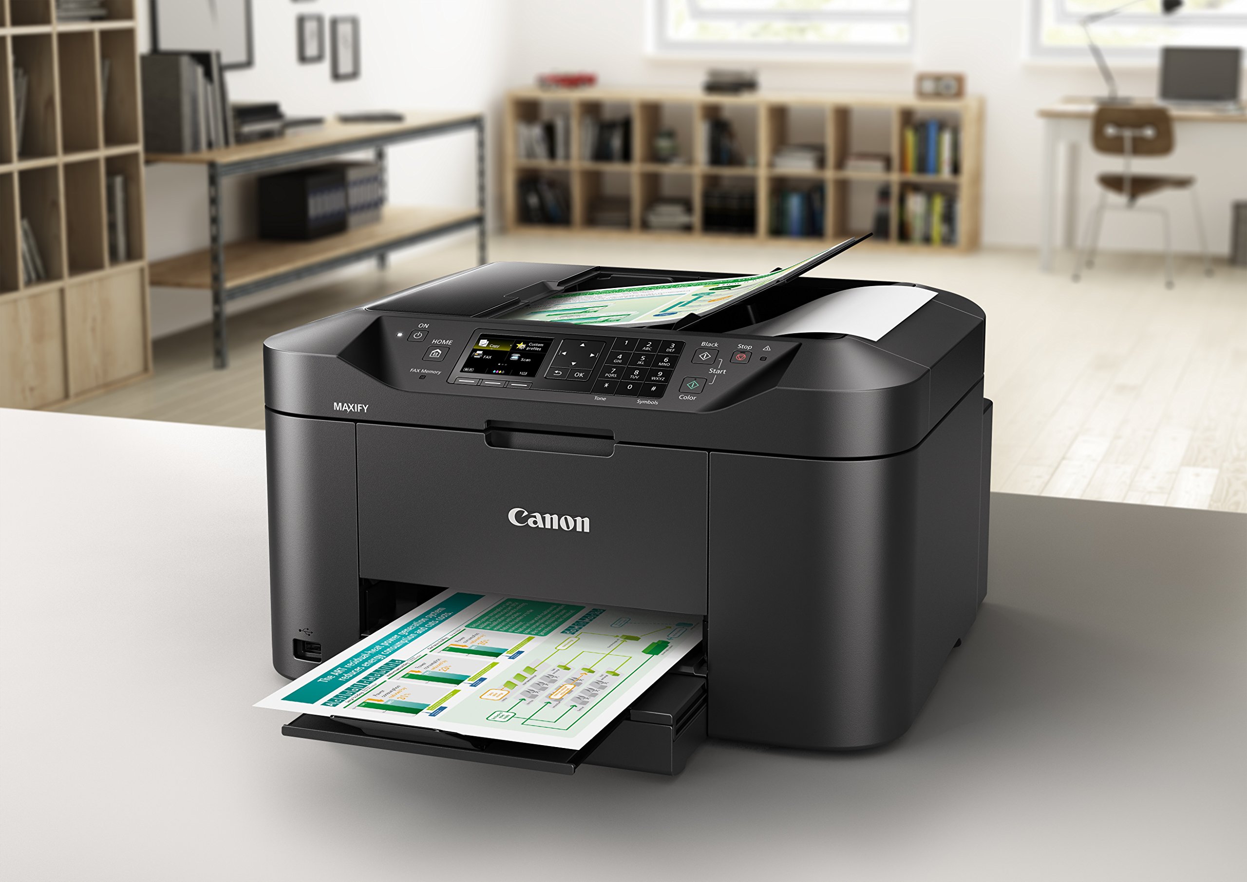 Canon MAXIFY MB2150 Wireless All-in-One Color Inkjet Printer - Print, Copy, Scan, Fax | 250-Sheet Paper Capacity, 50-Sheet ADF | Wi-Fi, Cloud Printing, USB | Ideal for Home Office & Small Business Productivity