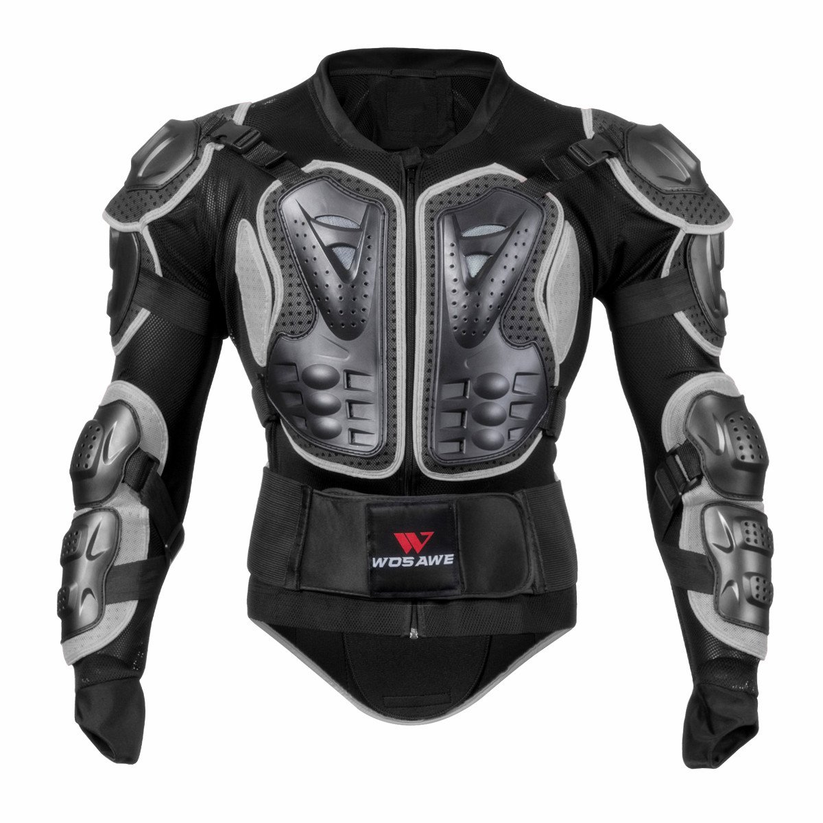 WOSAWE BMX Body Armor Jacket - Mountain Bike & Motorcycle Protective Gear with Long Sleeves - Impact Protection for Extreme Sports (Black, Medium) - Ideal for BMX Racing, Mountain Biking & Motocross Riding