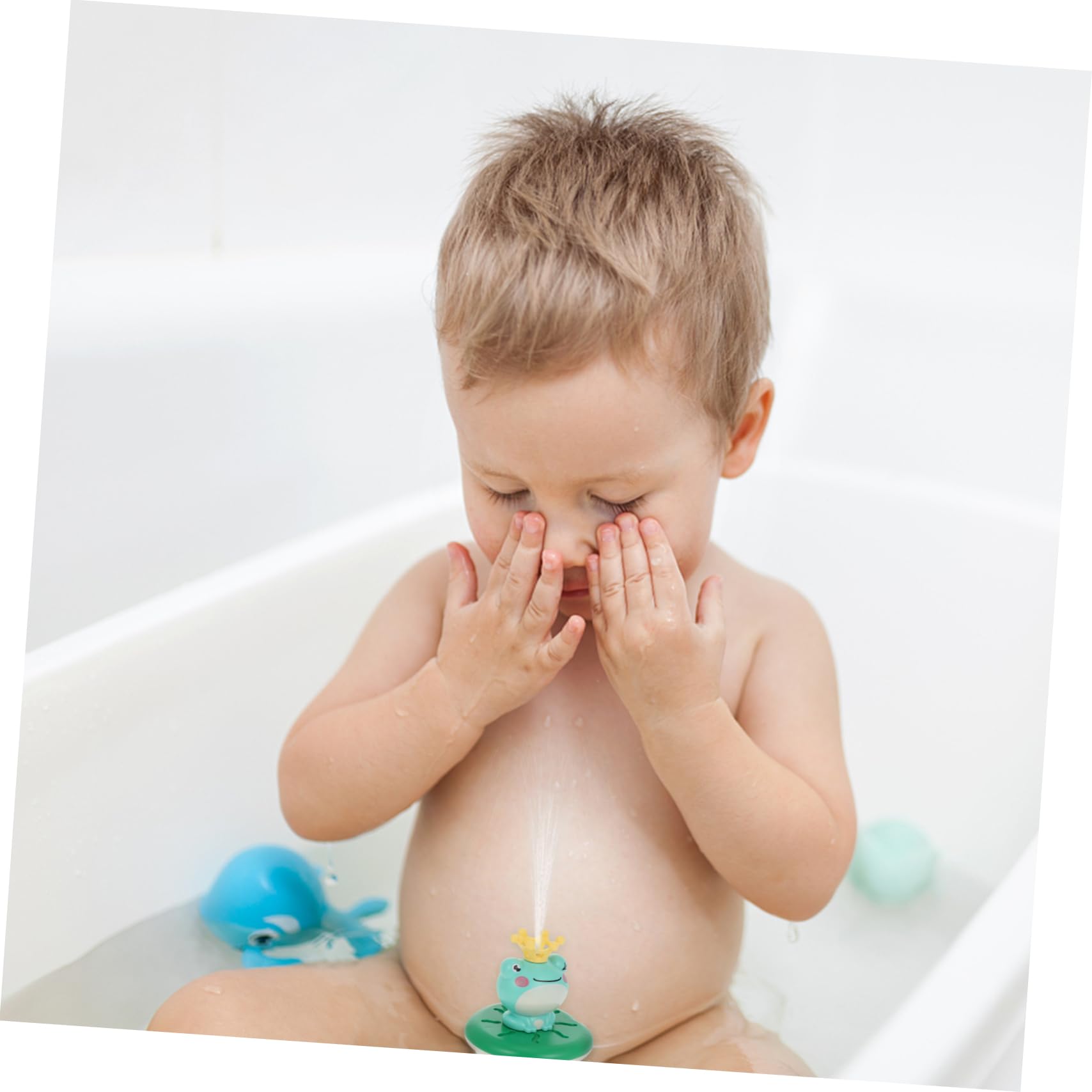 2 Sets Cute Frog Girl Bath Toys for Kids - Non-Toxic Plastic Bathtub Toys for Toddlers & Babies - Fun Bath Time Play for Sensory Development & Water Play