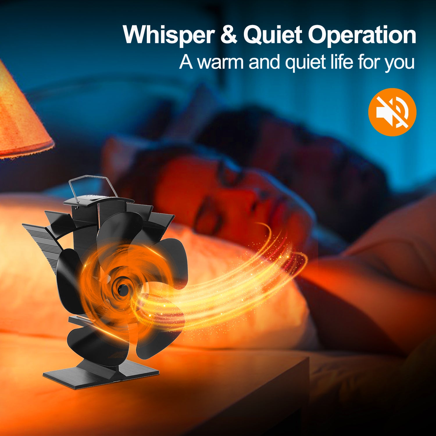 Eco-Friendly 5-Blade Heat Powered Wood Stove Fan for Heat Buddy & Log Burner - Efficient Heating for Cabins, Camping & Off-Grid Living
