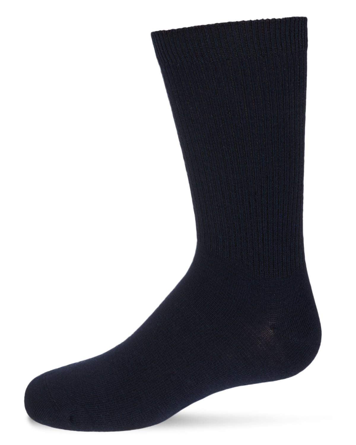 MeMoi Boys' 3-Pack Thin Ribbed Cotton Blend Crew Socks - Soft & Breathable for School, Sports & Everyday Wear