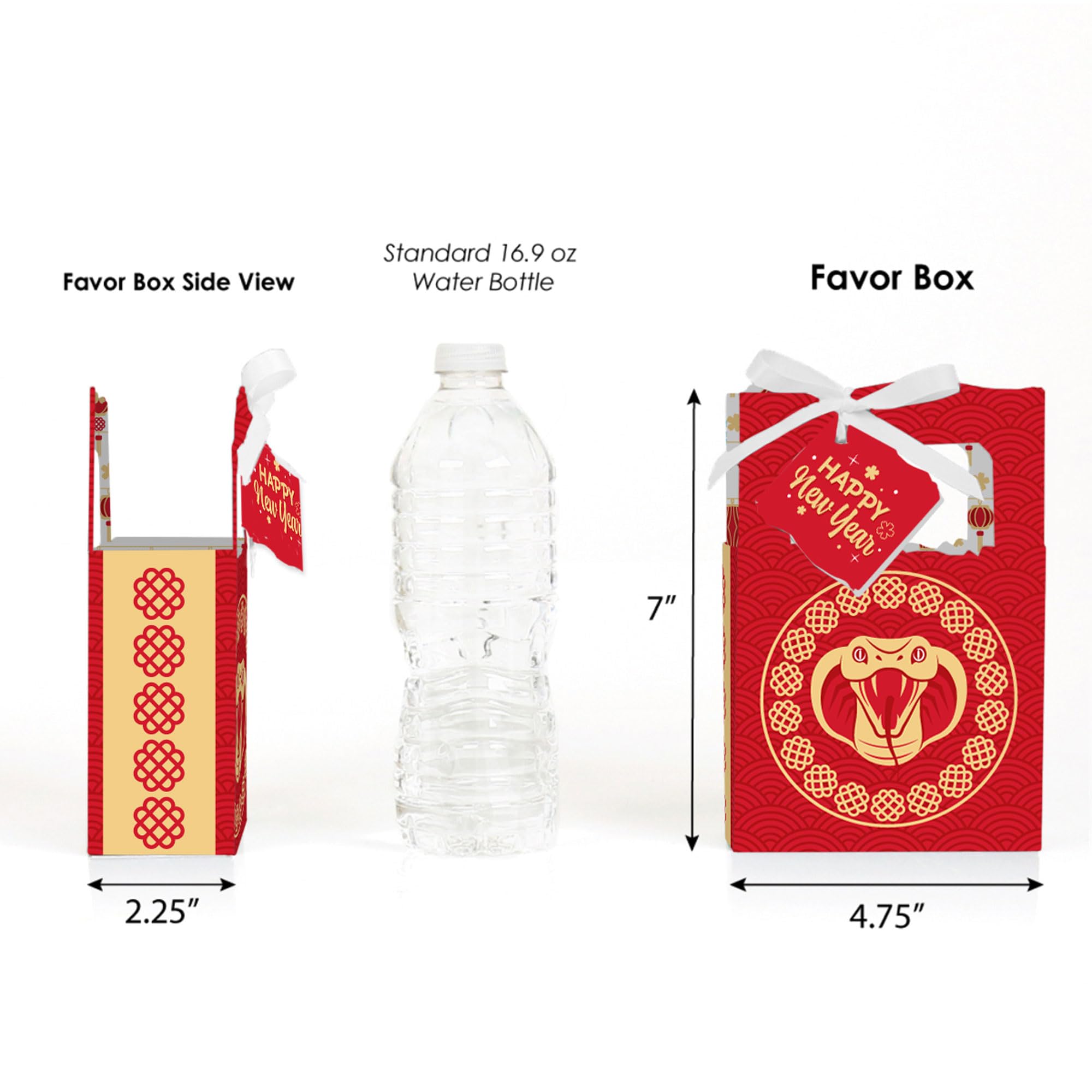 2025 Year of the Snake Chinese New Year Favor Boxes - Set of 12 Lunar New Year Party Supplies for Festive Celebrations, Home Decor & Gift Giving