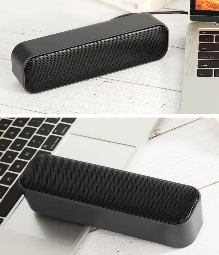 USB Powered Mini Soundbar for Desktop, Laptop, TV - Compact Wired Computer Speakers for Home Office, Gaming, and Multimedia Use