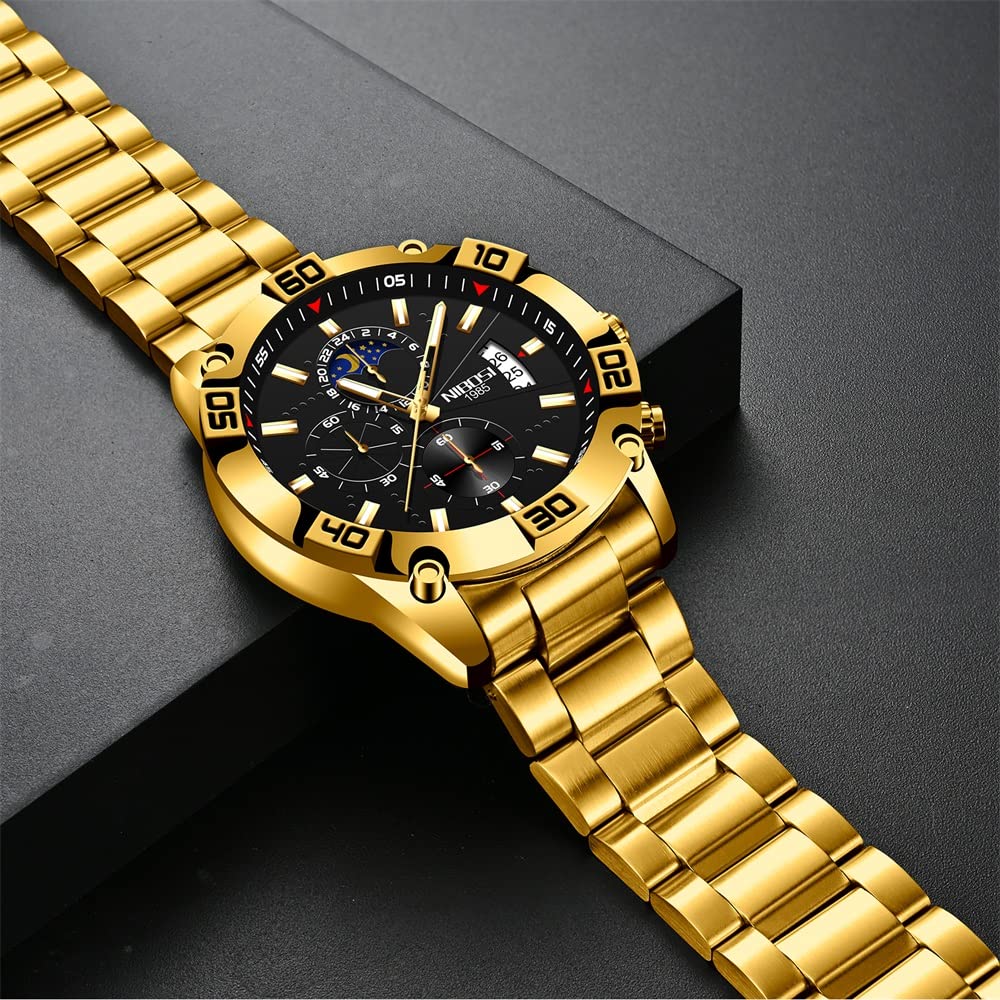 NIBOSI Luxury Men's Watch - Waterproof, Luminous, Stainless Steel for Dress & Sports