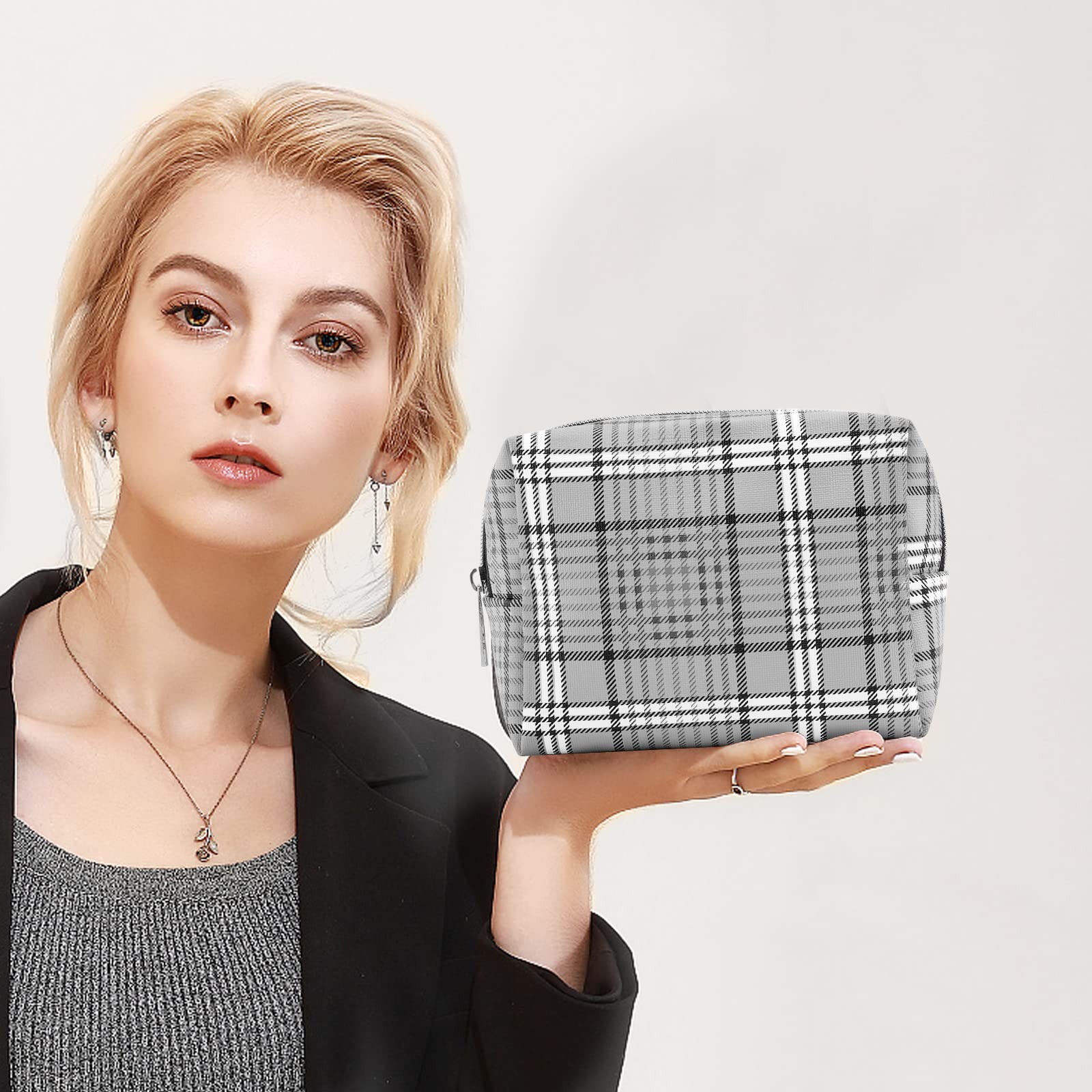 MAANGE Small Makeup Bag for Women - PU Leather Travel Cosmetic Pouch with Zipper, Portable & Versatile Purse Organizer | Perfect for Travel, Gym & Daily Essentials (Style 01)