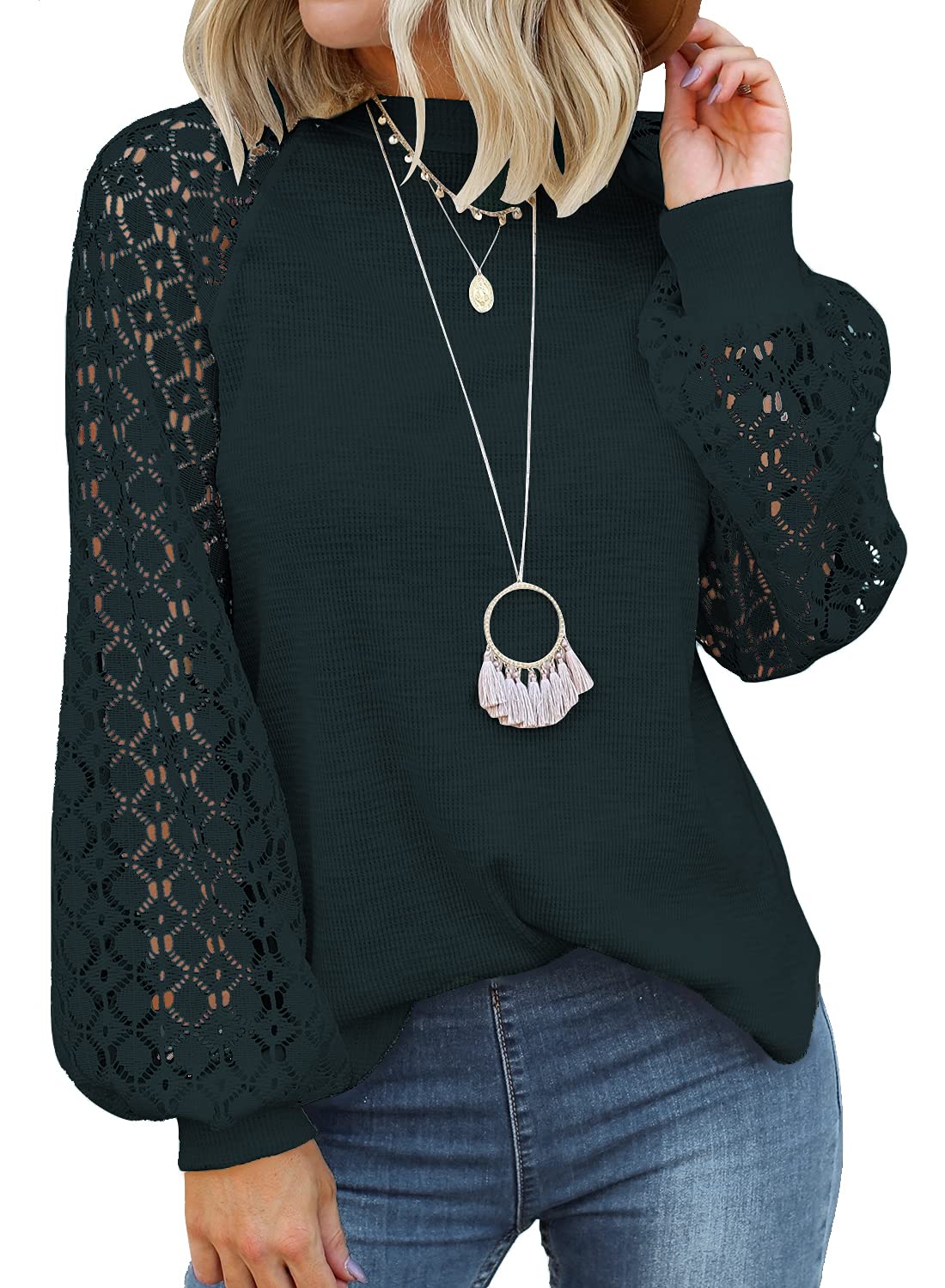 DOROSE Women's Puff Sleeve Blouse - Loose Fit Long Sleeve Tops for Casual Wear | Perfect for Office, Date Night & Everyday Outfits
