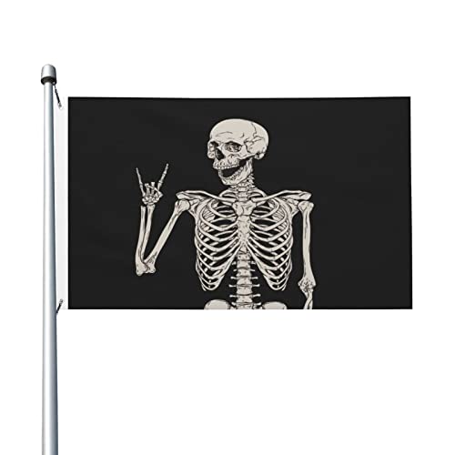 Rock And Roll Skeleton Skull Boho Hippie1