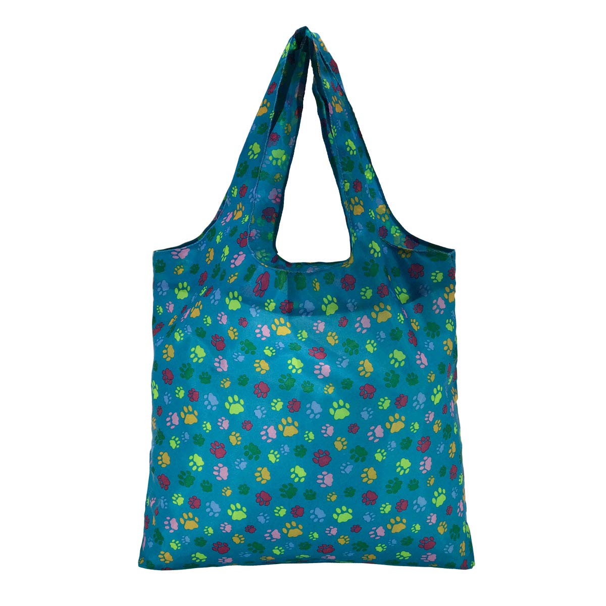 HOLYLUCK Heavy Duty Reusable Grocery Bags - Foldable Shopping Tote with Dog Paw Prints (3 Pack, Green) - Eco-Friendly Grocery Shopping & Pet Store Essentials