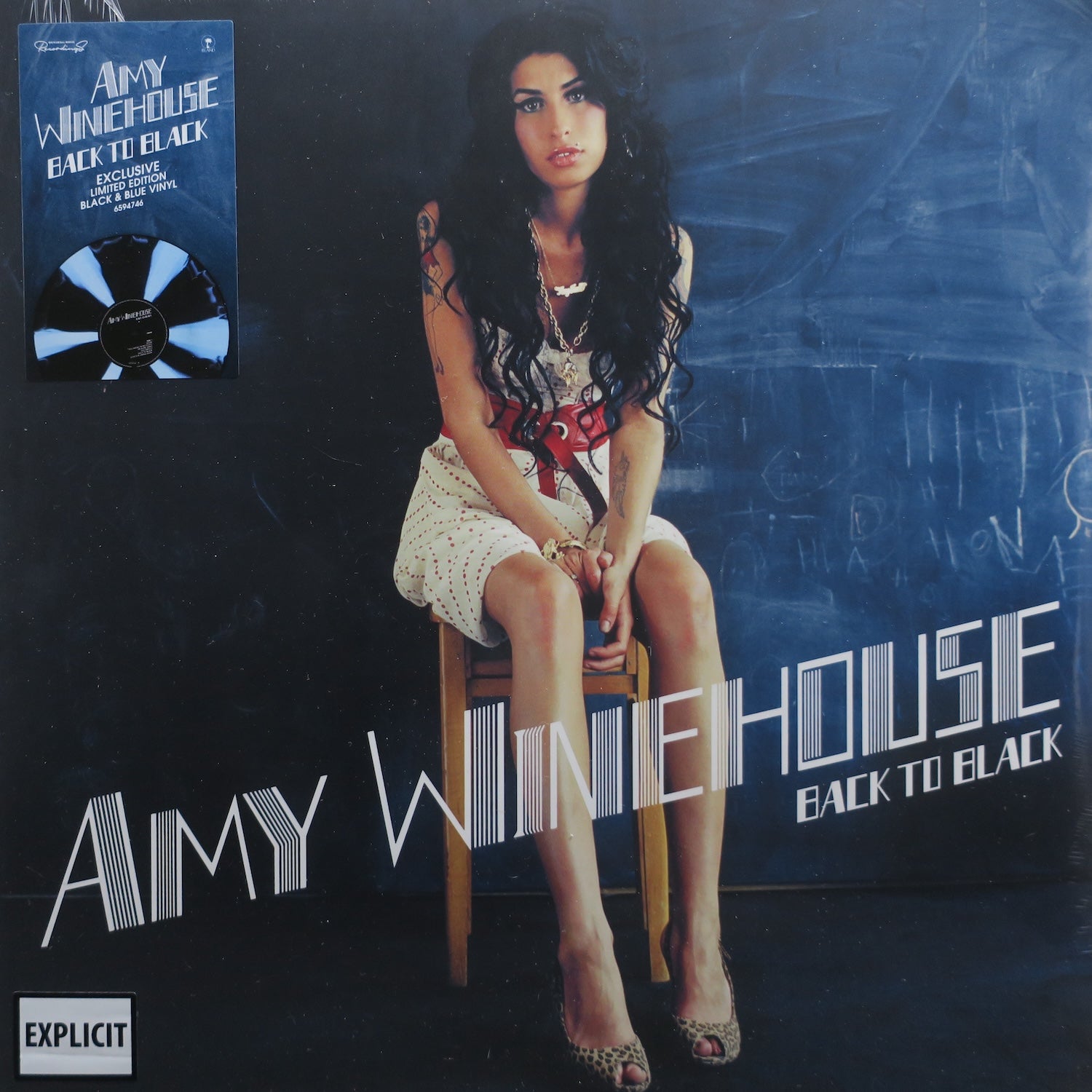 AMY WINEHOUSE 'Back To Black' Limited Edition Blue & Black Vinyl LP Record - Perfect for Vinyl Collectors & Music Lovers, Great for Home Listening & Gift Giving