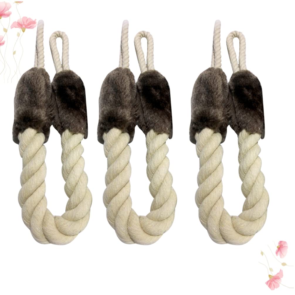 FOMIYES 3-Pack Cotton Rope Door Stopper for Kids - Soft Baby Proofing Door Bumper, Finger Pinch Guard & Teething Toy - Child Safety Door Protector for Home, Nursery & Playroom