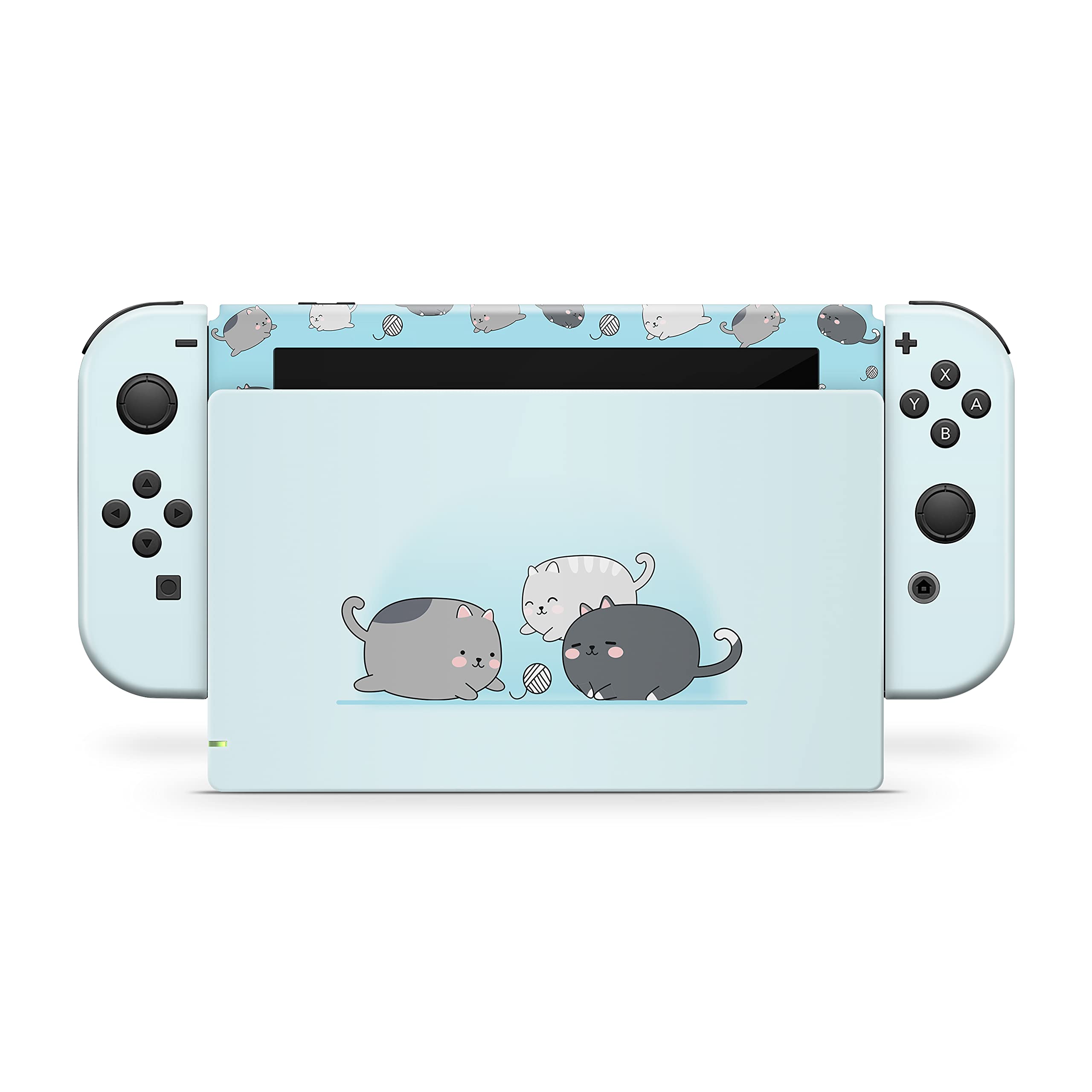 Premium 3M Vinyl Kawaii Cats Full Wrap Decal Skin for Nintendo Switch - Cute Protective Cover with Adhesive Stickers | Perfect for Gaming, Travel & Home Decor