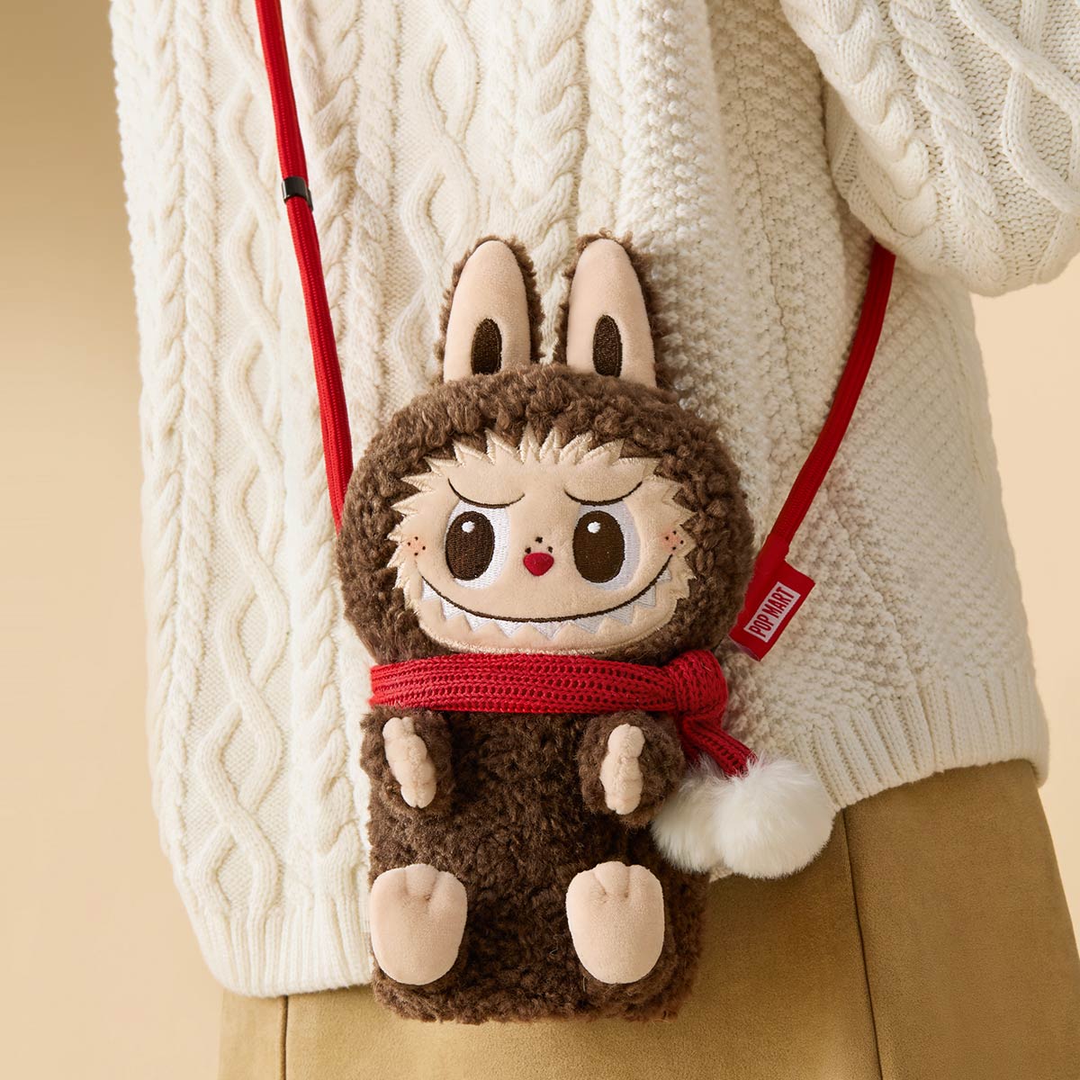 POP MART THE MONSTERS Classic Series Plush Doll Shoulder Bag - Cute Kawaii Stuffed Animal Backpack for Girls & Women | Perfect for School, Travel, Cosplay and Anime Conventions