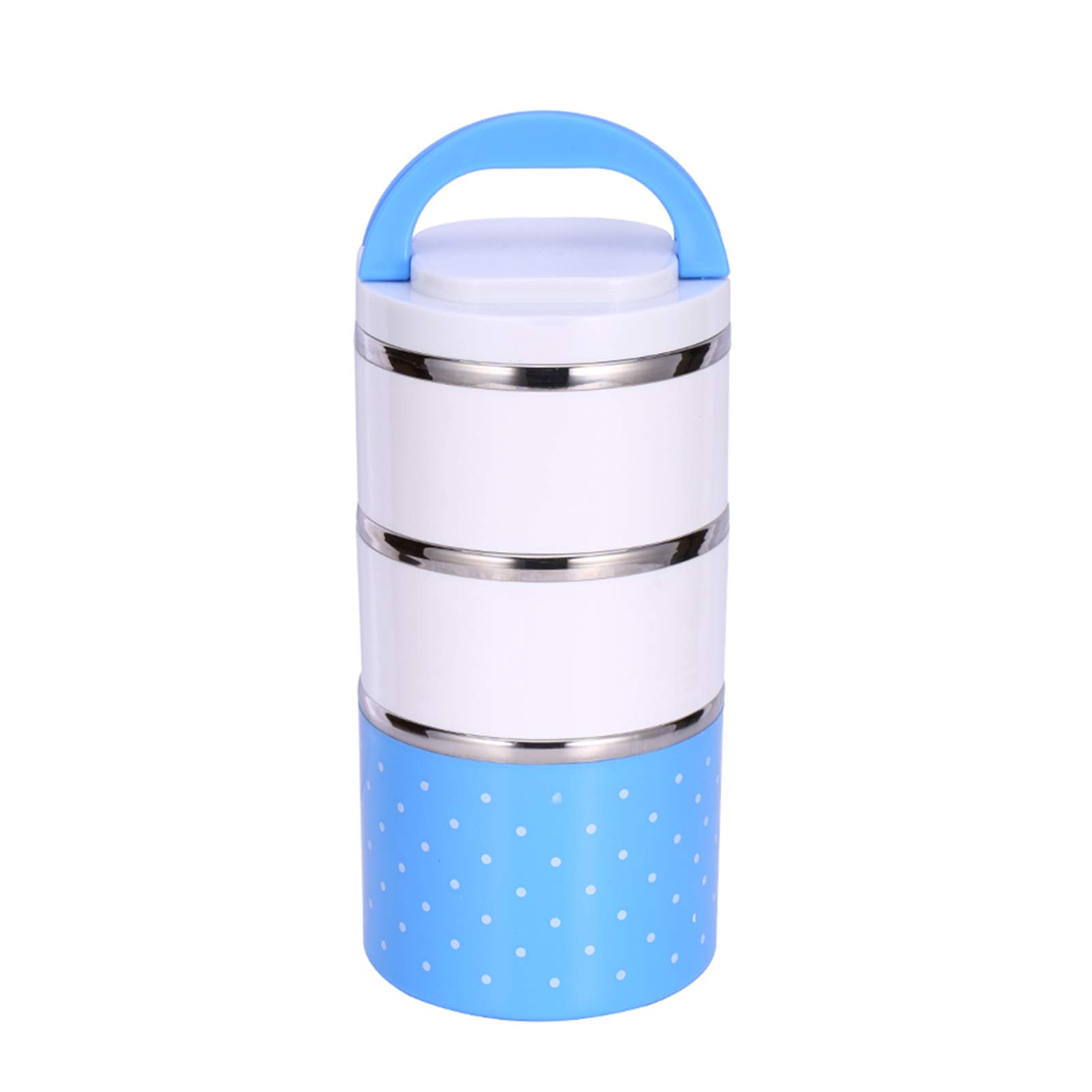 3 Layer Stainless Steel Insulated Lunch Box - Leakproof Thermal Food Container for Hot & Cold Meals - Reusable Bento Box for Office, School, Picnic & Travel - Blue Kitchen Essentials