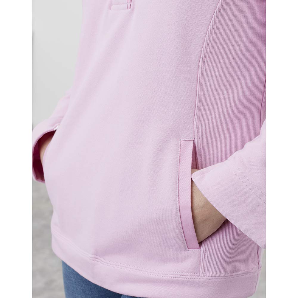 Joules Women's Saunton Funnel Neck Sweatshirt - Light Pink Pullover for Casual Wear, Lounge & Outdoor Activities | Soft Fleece Hoodie for Fall & Winter Comfort