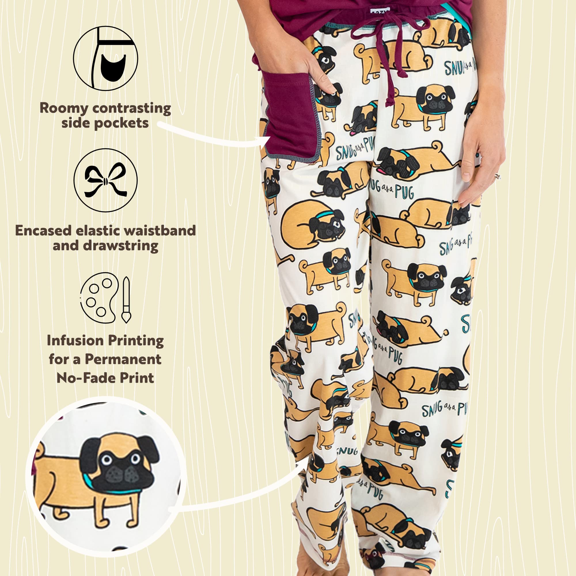 Cozy Women's Pajama Set - Cute Cat & Dog Print Sleepwear, Soft Cotton Pajamas for Women, Comfortable Lounge Pants for Relaxing at Home, Sleeping or Movie Nights