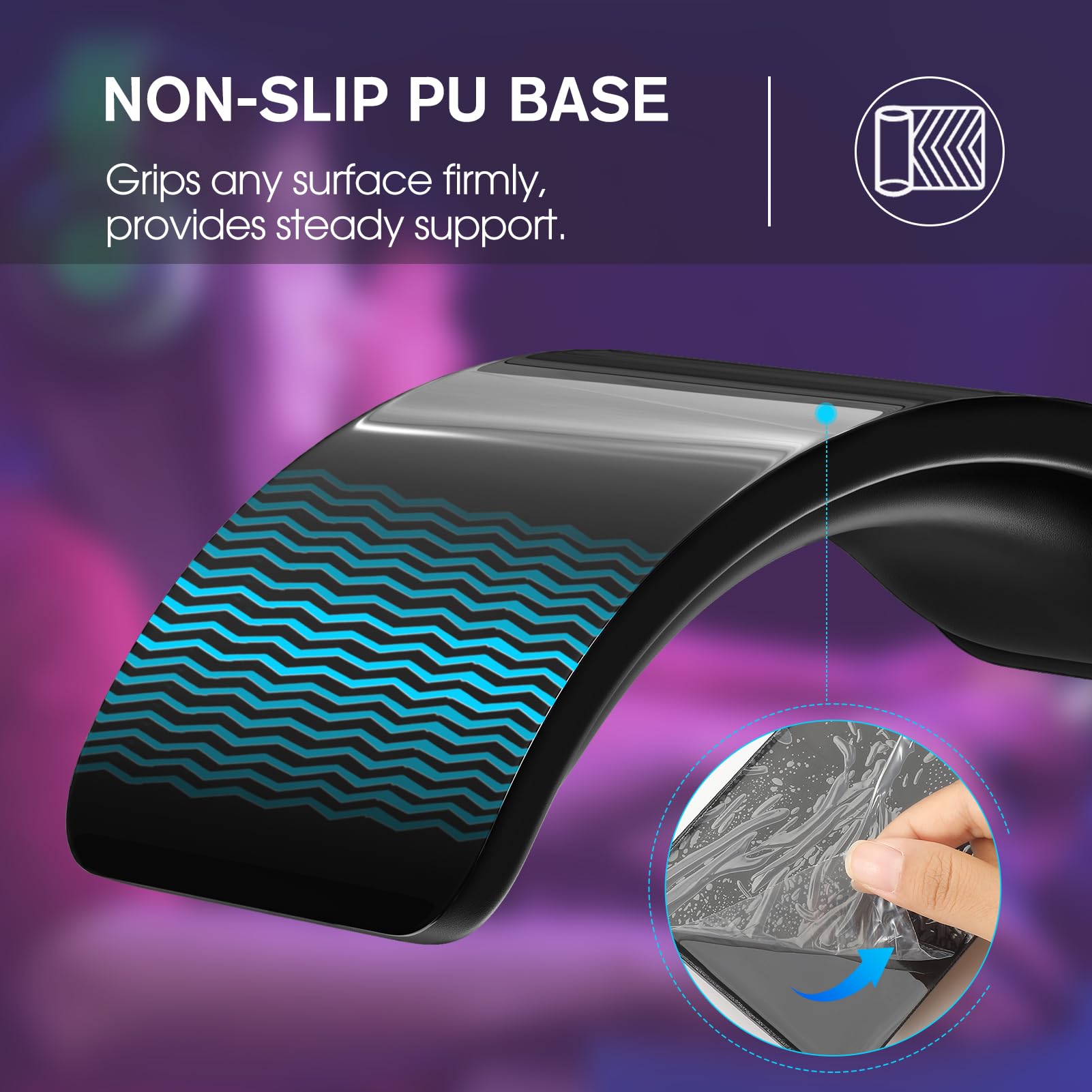 KTRIO Ergonomic Mouse Wrist Rest with Slow Rebound Memory Foam - Water Resistant Computer Wrist Support for Office, Gaming & Home Use - Perfect for Laptop, PC & Long Computer Sessions