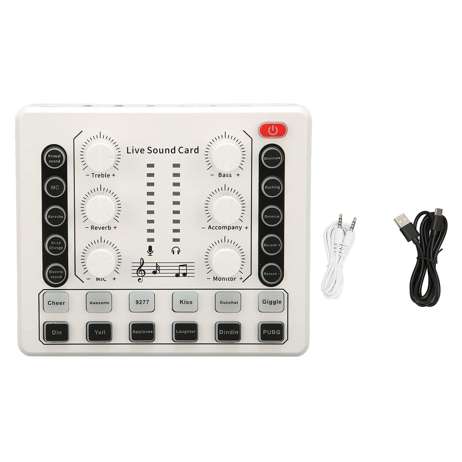 TOUISEDGI Professional Live Sound Card with Multiple Sound Effects & Voice Changer - Portable Mini Sound Mixer Board for Live Streaming, Home KTV, Podcasting & Gaming (Ideal for Twitch, YouTube & TikTok Creators)