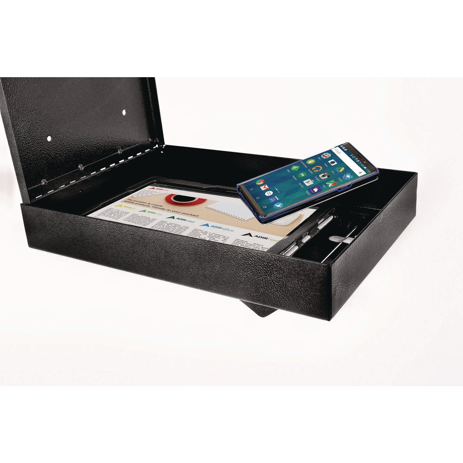 AdirOffice Large Wall Mounted Weatherproof Steel Secure Drop Box - 11 x 2.4 x 16 Inches, Black - Perfect for Mail, Package & Document Delivery for Homes, Offices & Apartments