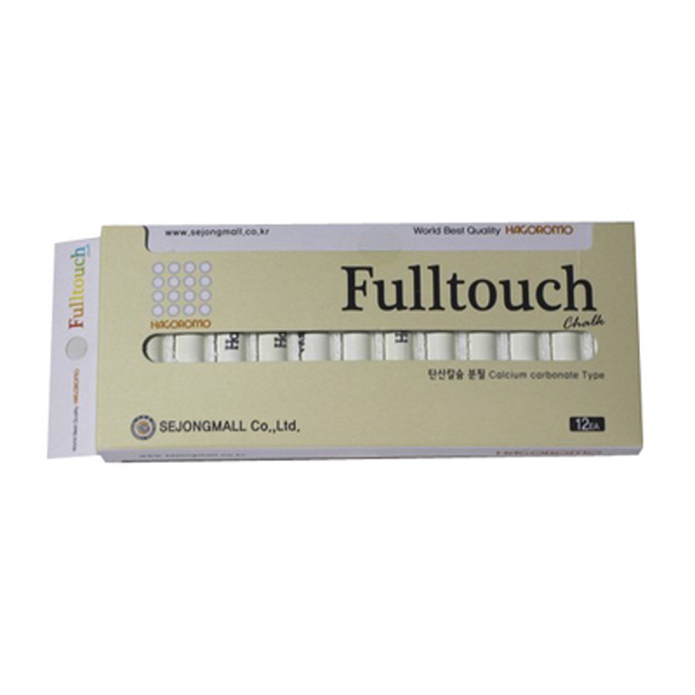Hagoromo Fulltouch White Chalk - 12 Pack | Non-Dusty, Smooth Writing for Teachers & Students | Perfect for Classrooms, Chalkboards & Art Projects