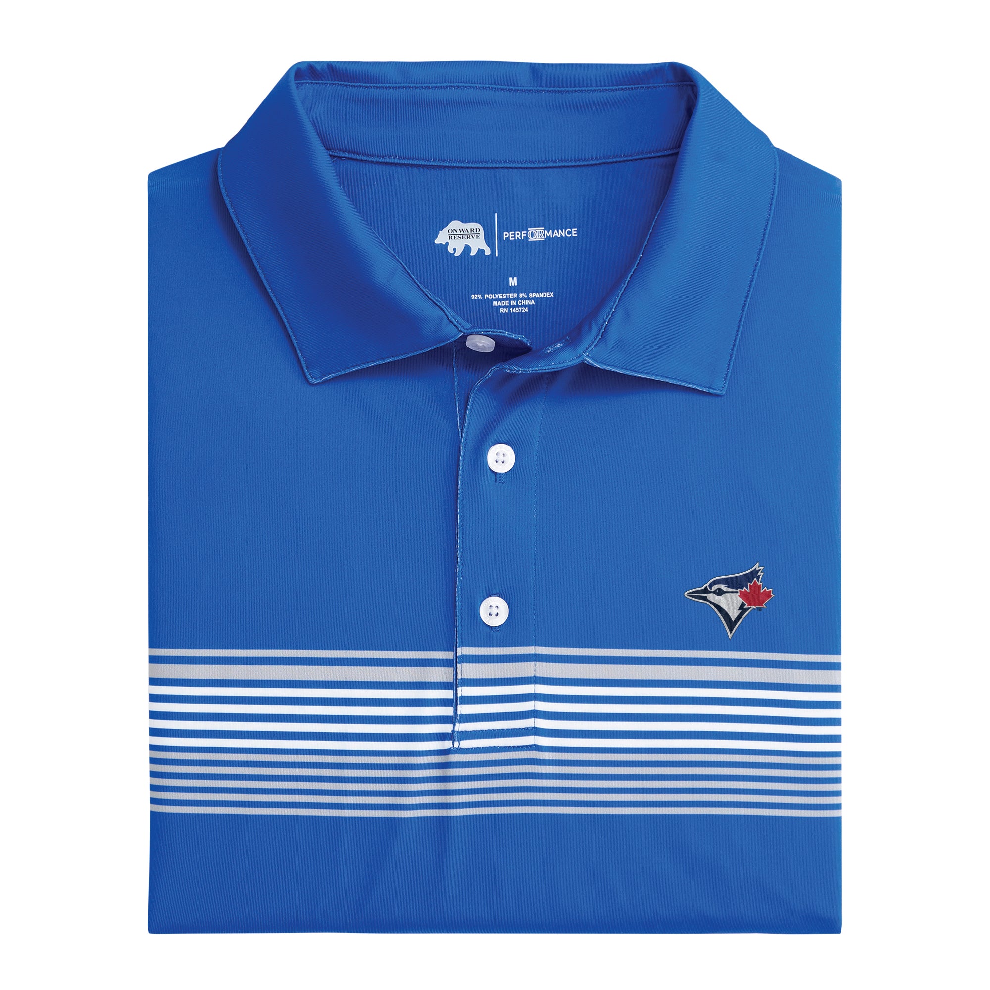 Toronto Blue Jays Prestwick Printed Performance Polo Shirt for Men - Breathable & Moisture-Wicking Baseball Jersey - Perfect for Games, Fan Events & Casual Wear