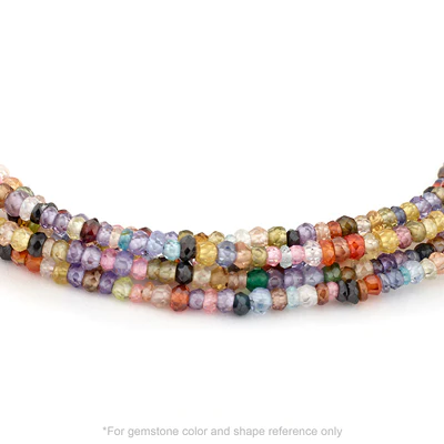 Gemstone Mini Hammered Disc Station Necklace - Dainty Wrap Necklace for Women - Perfect for Layering, Everyday Wear & Gift Giving