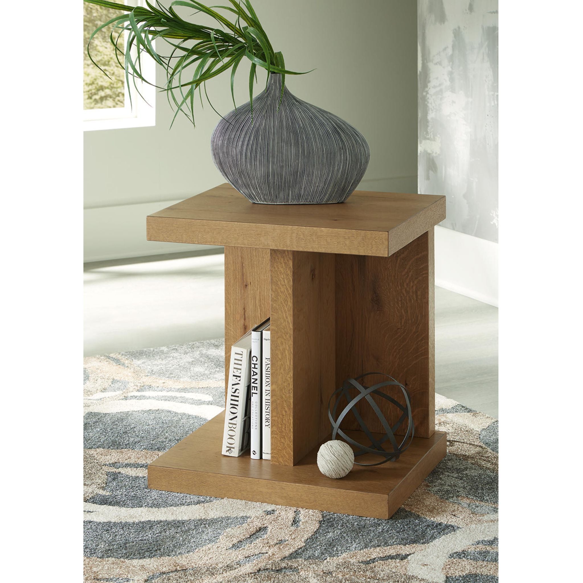 Brinstead Chair Side End Table - Light Brown Wood Nightstand for Living Room, Bedroom, or Office - Perfect for Holding Lamps, Books, and Drinks