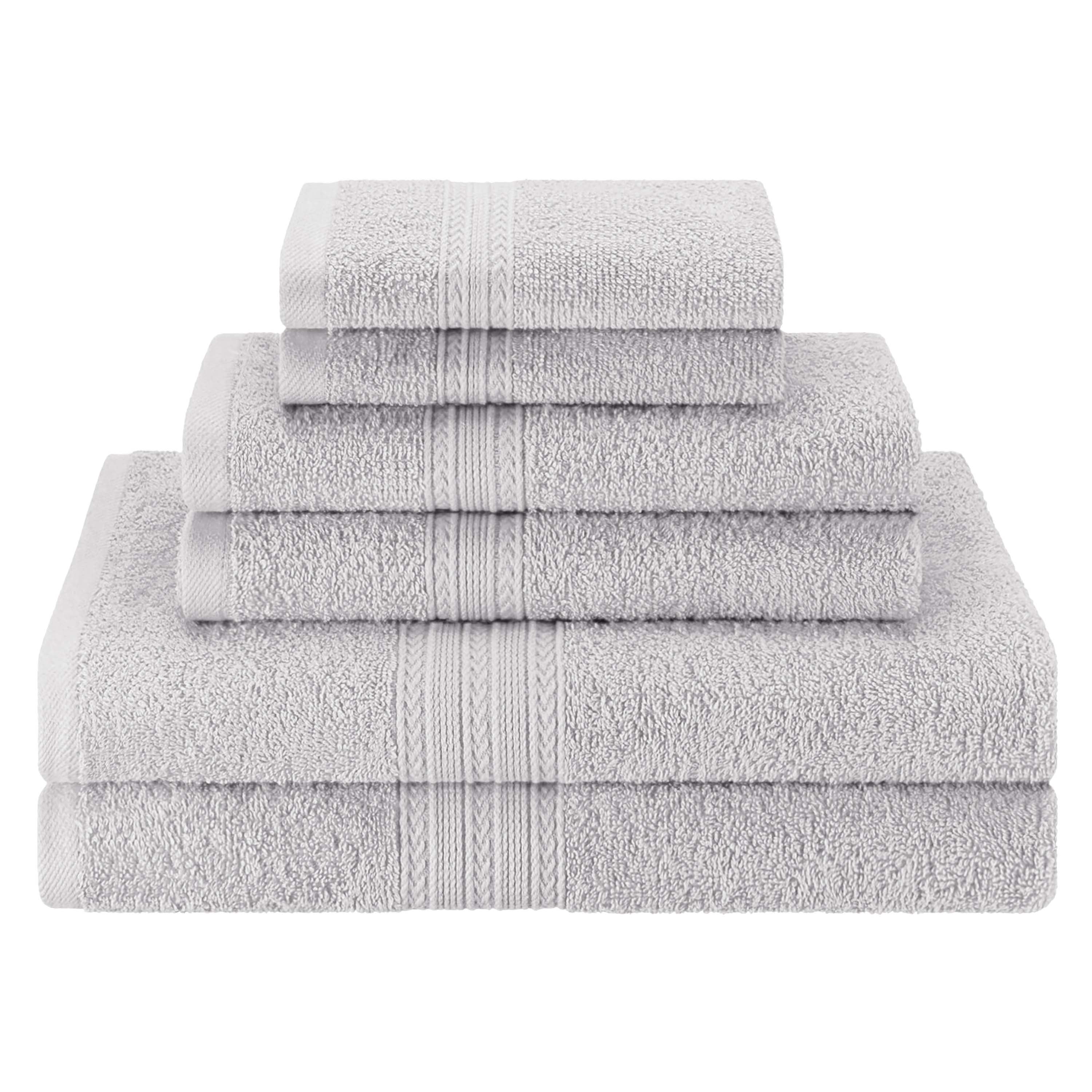 Premium 6-Piece Eco-Friendly Cotton Ring Spun Bath Towel Set - Soft, Absorbent & Sustainable for Spa, Gym, and Luxury Bathroom Use