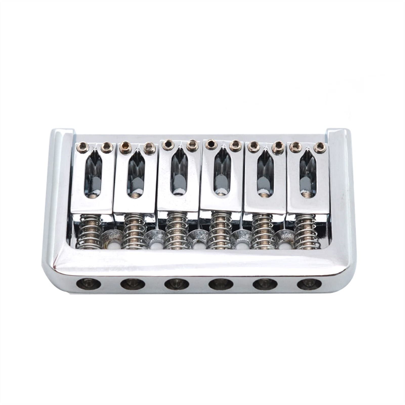 High-Quality 6-String Electric Guitar Bridge - String Through Body, Fixed Hard Tail (76.5x44.5mm) - Silver Finish | Perfect for Guitar Upgrades & DIY Repairs