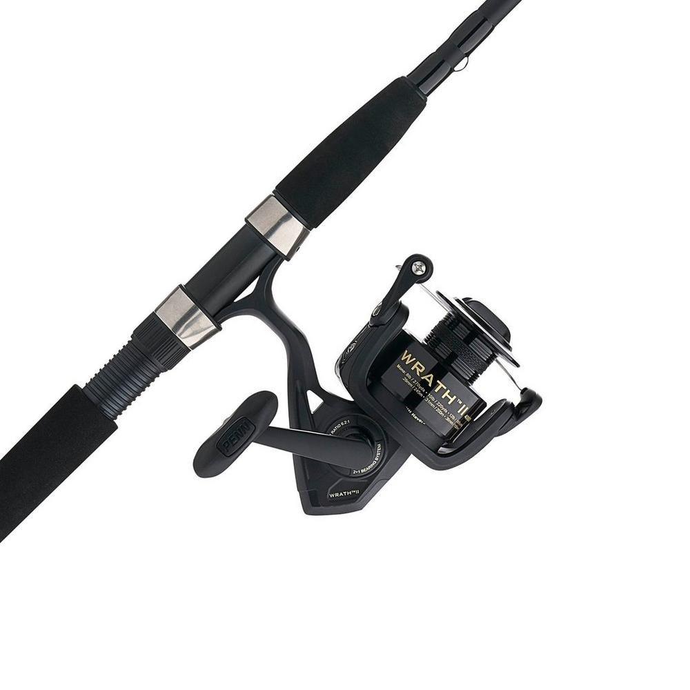 Penn Wrath II Spinning Fishing Rod and Reel Combo - Lightweight Graphite Rod with Smooth Ball Bearing Reel for Freshwater & Saltwater Fishing - Perfect for Bass, Trout, and Walleye Anglers