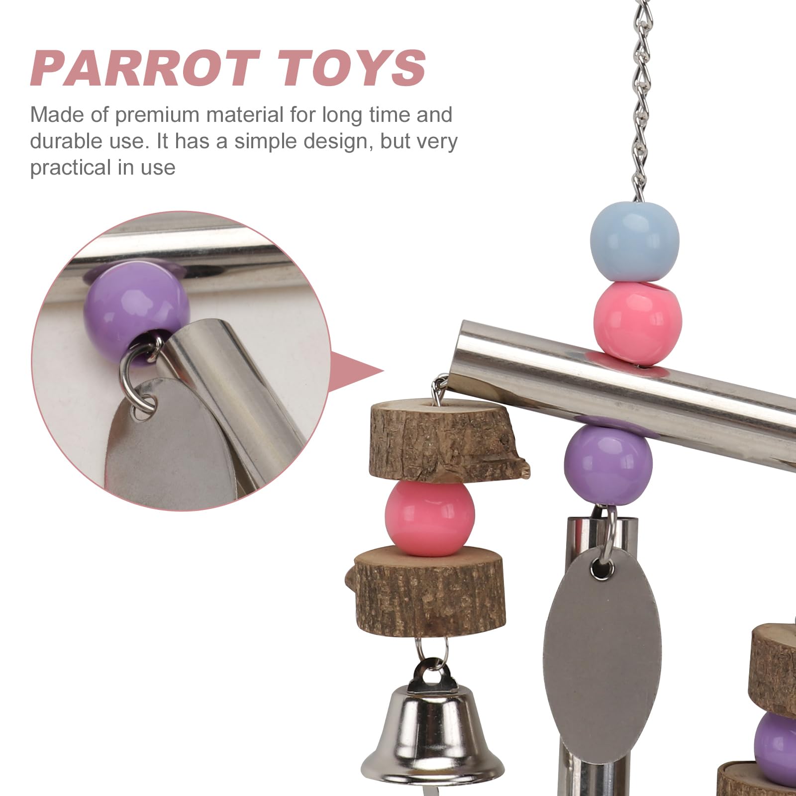 POPETPOP Parrot Toy - Hanging Bird Cage Toy for Parrots & Small Birds - Durable & Fun Chewing & Climbing Activity - Perfect for Playtime & Exercise in Bird Cages