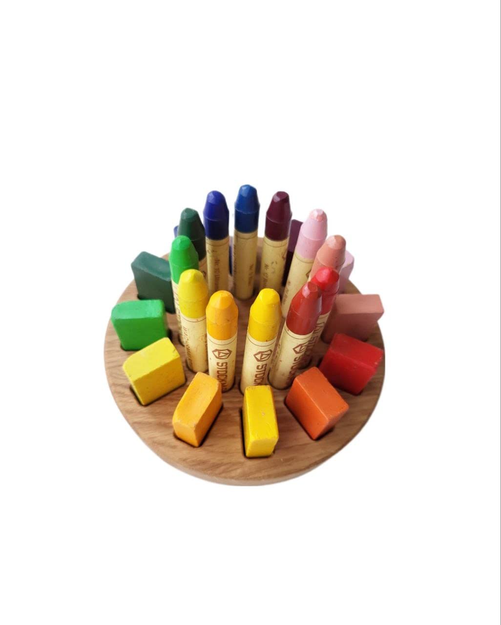 Stockmar Crayon Holder for 12 Blocks & 12 Sticks - Personalized Waldorf School Gift, Kids Desk Organizer, Montessori Art Supplies (Crayons Not Included) - Perfect for Classroom & Home Learning Activities