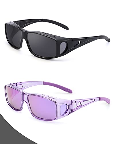 A09 (2 Pack)black Frame/Grey Lens+purple Frame/Purple Mirrored Lens