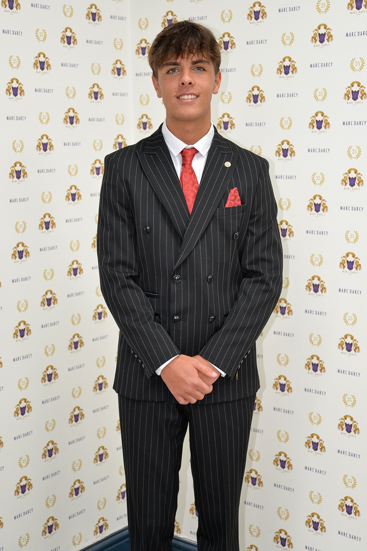Luca Toolan as Mason Radcliffe Coronation Street Black Pinstripe Double Breasted Two-Piece Suit | Formal Business Attire for Weddings, Parties & Special Occasions