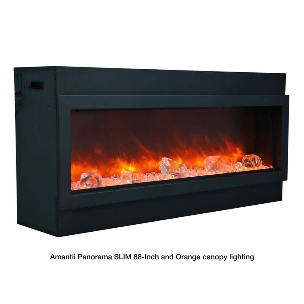 Amantii Panorama SLIM 88 Inch Built-in Indoor/Outdoor Smart Electric Fireplace - Modern Heating Solution for Living Rooms, Patios & Bedrooms (BI 88 SLIM)
