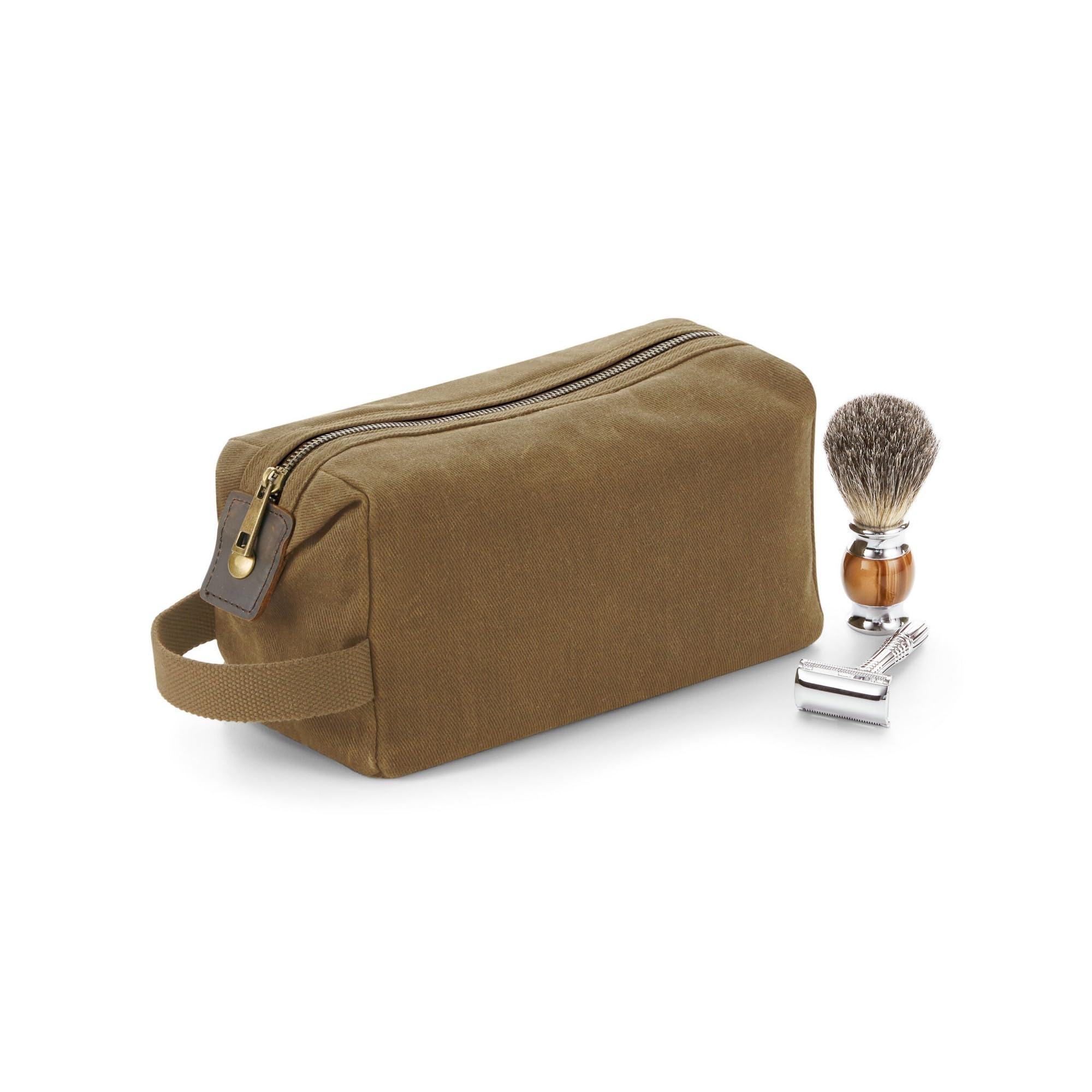 Quadra QD651 Heritage Waxed Canvas Wash Bag - Waterproof & Durable Toiletry Organizer for Travel, Camping & Gym - Perfect for Men & Women