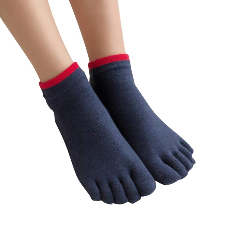 Breathable Women's Running Socks - 5 Pack Cotton Toe Socks for Sports & Workout - Perfect for Gym, Yoga, and Marathon Training