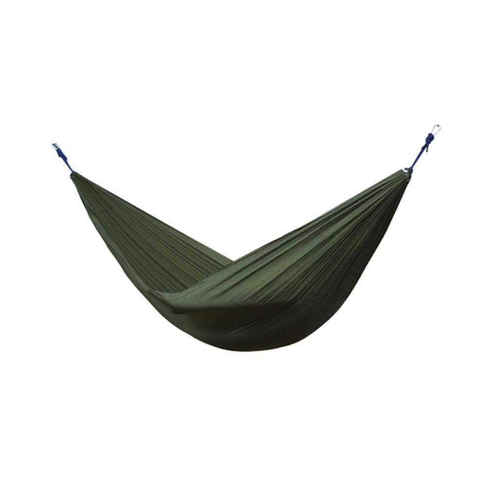 XIEZI Double Camping Hammock for Outdoor Travel - Lightweight Portable Nylon Hammock for 2 Adults - Perfect for Backpacking, Beach, Yard & Camping (Army Green)