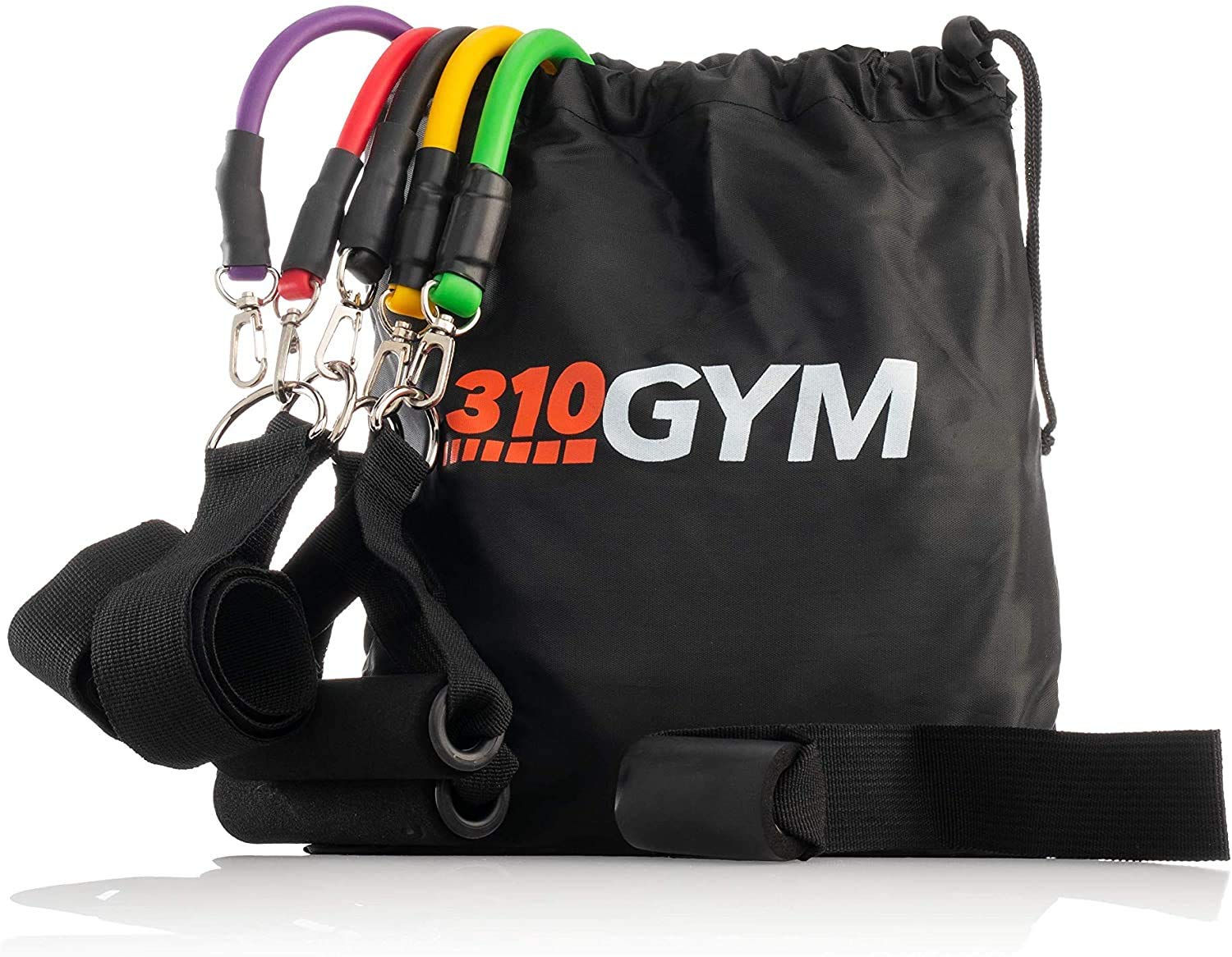 310 Nutrition Resistance Band Set with Handles & Carrying Bag - Premium Fitness Bands for Full-Body Workout - Strengthen Legs, Arms, Chest & Shoulders - Perfect for Home Gym, Physical Therapy & Outdoor Training