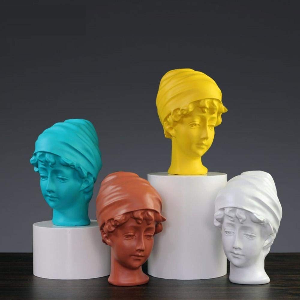 British Girl Head Portrait Bust Statue - Elegant Resin Sculpture Figurine for Home Decor, Collectible Art & Craft Ornament | Perfect for Living Room, Office, or Gift