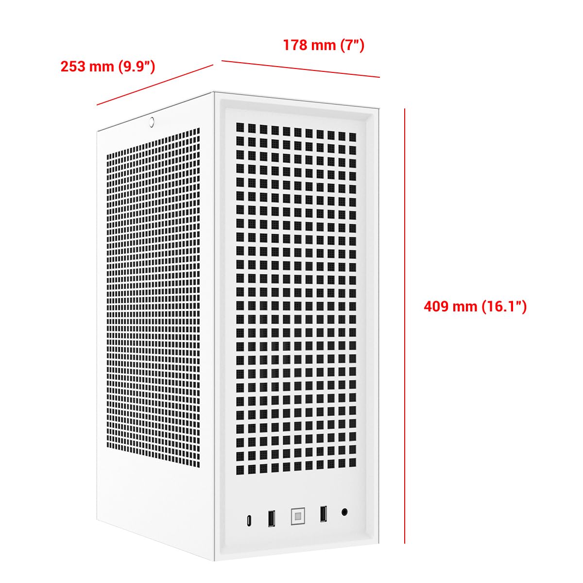 HYTE Revolt 3 Premium ITX Small Form Factor Gaming PC Case - Compact Metal Chassis for High-Performance Builds, Sleek White Design - Perfect for Esports, Streaming & Home Office Setups