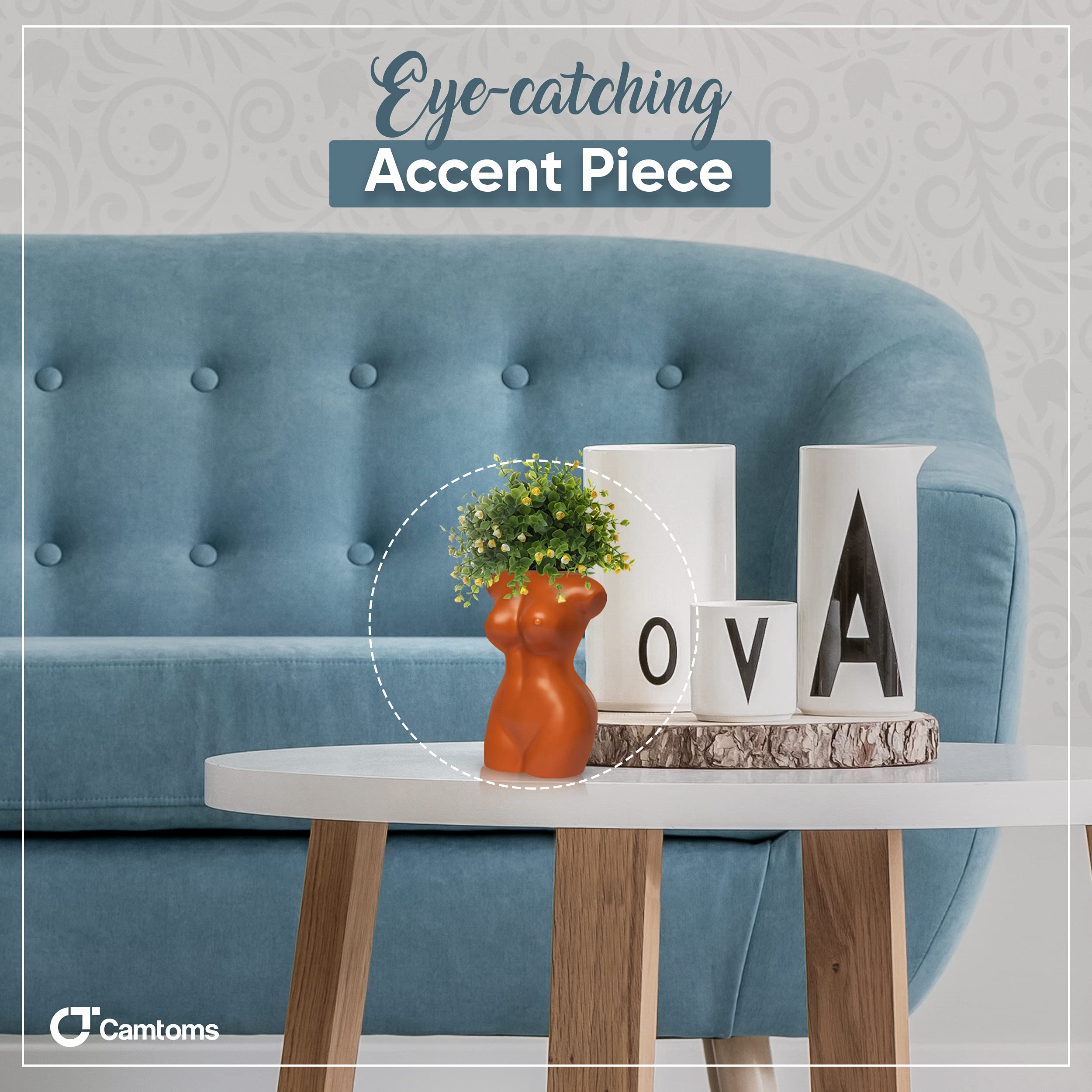 Female Body Vase - Ceramic Sculpture for Home Decor | Unique Woman Shaped Flower Vase & Incense Holder | Perfect for Boho Decor, Wedding Centerpieces & Yoga Studio Decorations