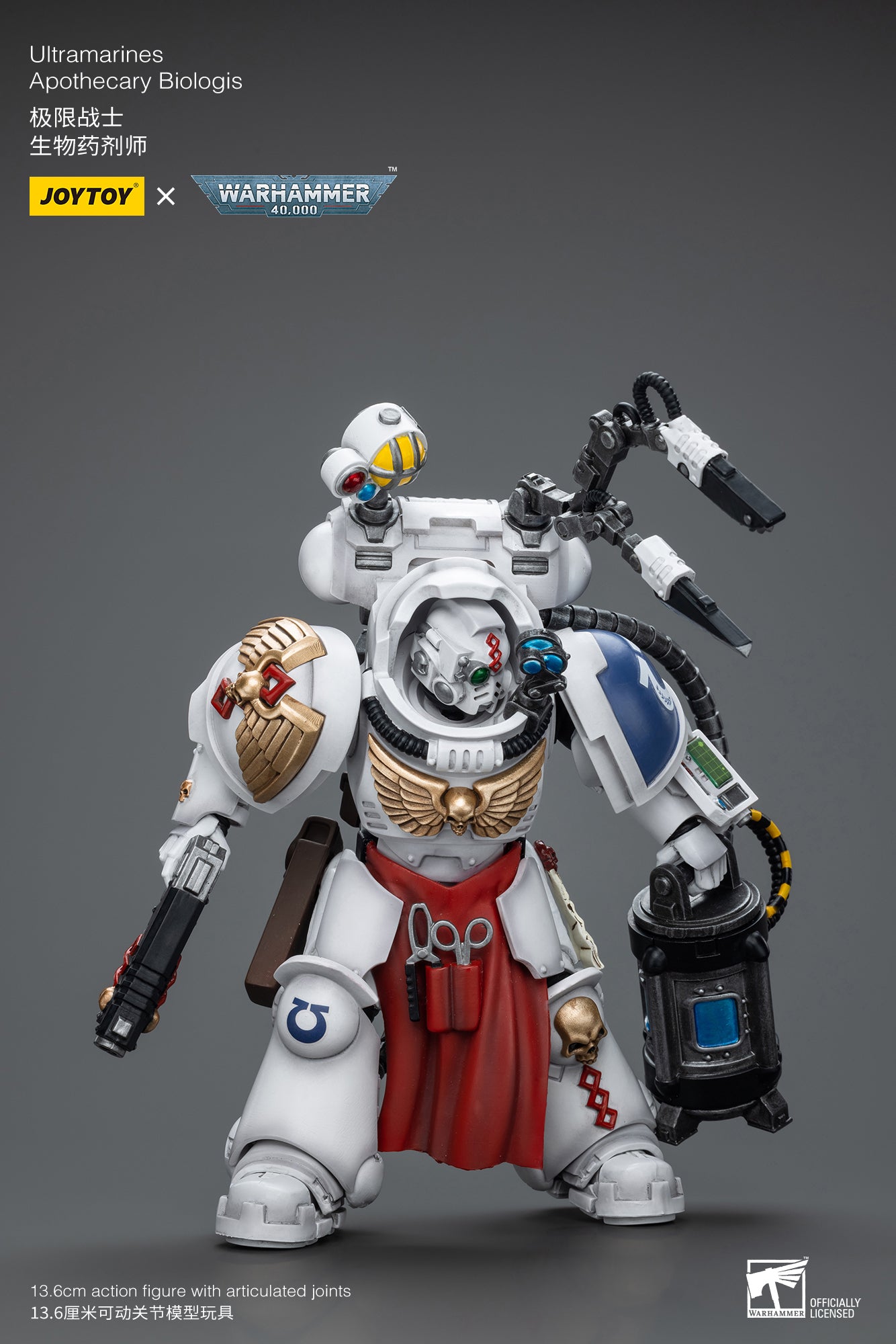 JOYTOY 1/18 Warhammer 40K Ultramarines Apothecary Biologis Action Figure - Reissue Collectible Model for Tabletop Gaming & Display