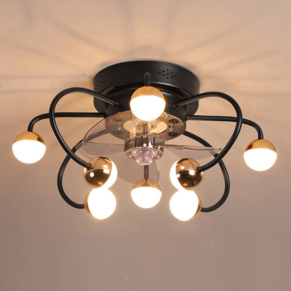 Victorian Flush Mount Ceiling Fan with Light - Remote Control, 6-Speed Adjustable, 3-Color Changing LED Lights, Low Profile Design for Bedroom, Living Room & Office